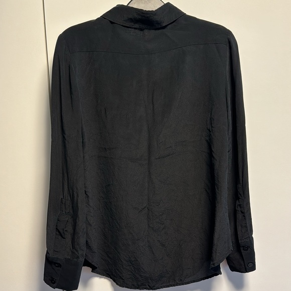 Black Silk Floral Print shirt - Picture 2 of 5